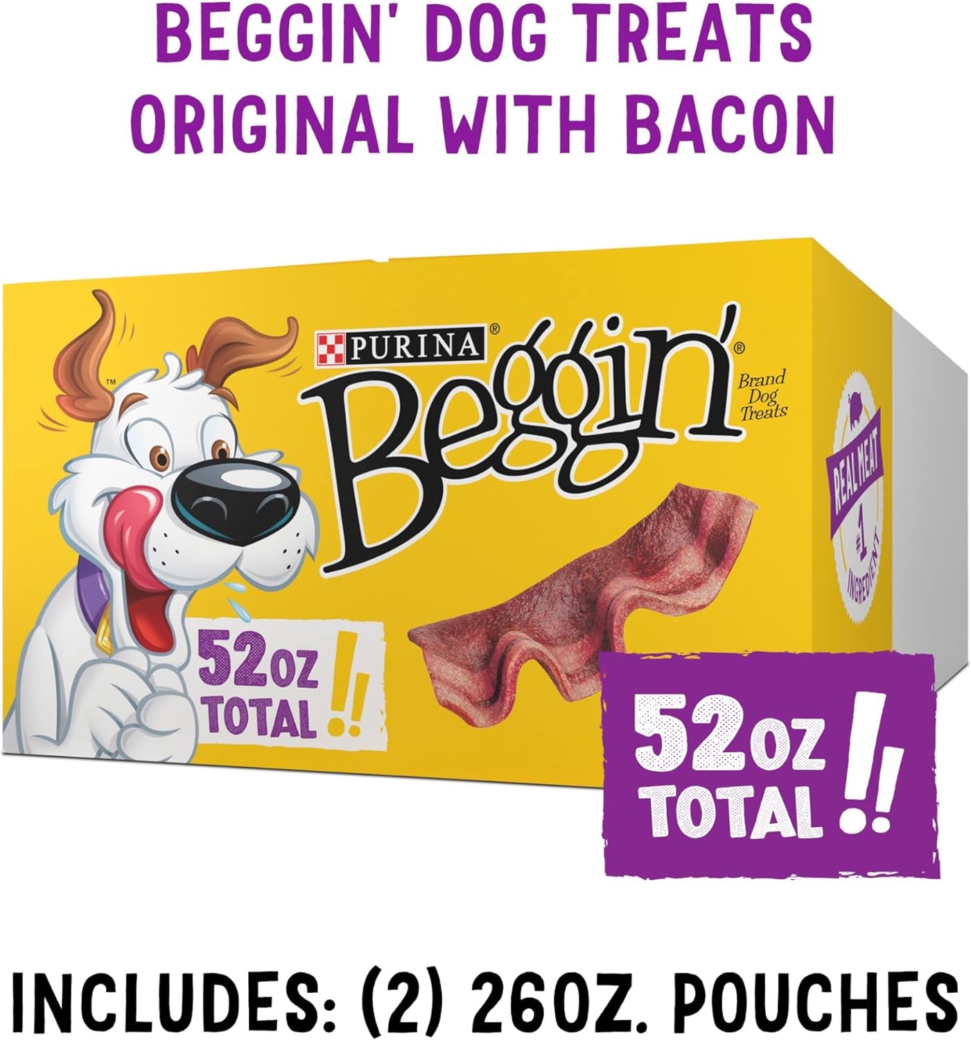 Purina Beggin' Strips Dog Treats, Original with Bacon Flavor