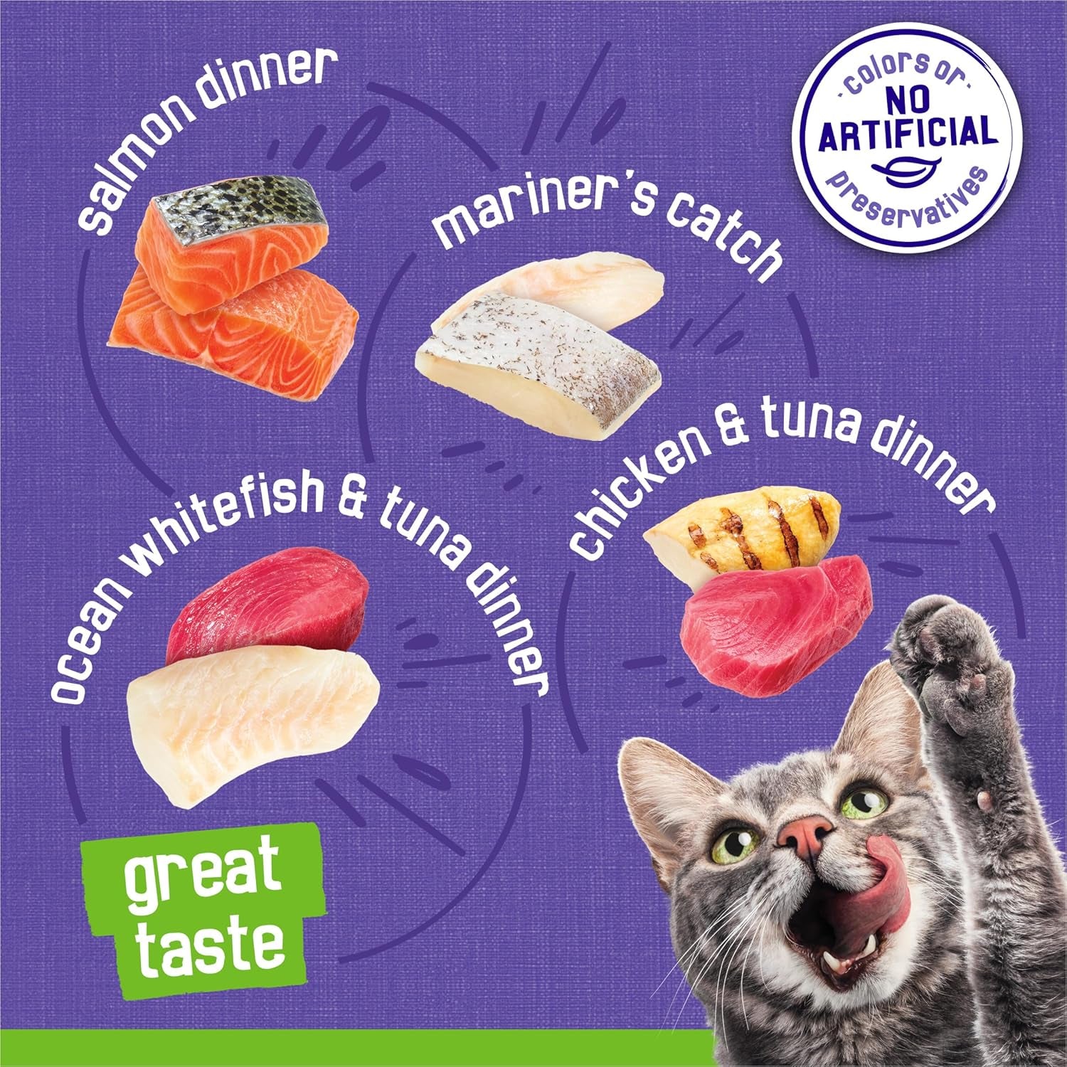 Purina Wet Cat Food Pate Variety Pack Seafood and Chicken Pate Favorites - (Pack of 40) 5.5 Oz. Cans