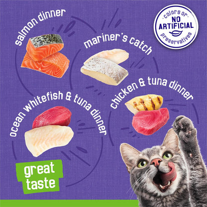 Purina Wet Cat Food Pate Variety Pack Seafood and Chicken Pate Favorites - (Pack of 40) 5.5 Oz. Cans