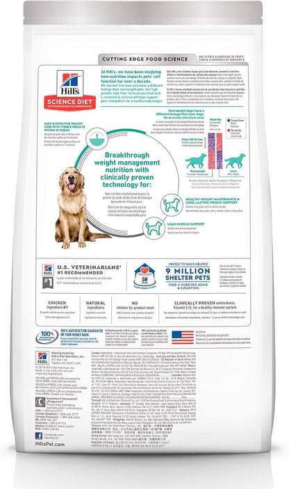 Hill'S Science Diet Perfect Weight, Adult 1-6, Weight Management Support, Dry Dog Food, Chicken Recipe