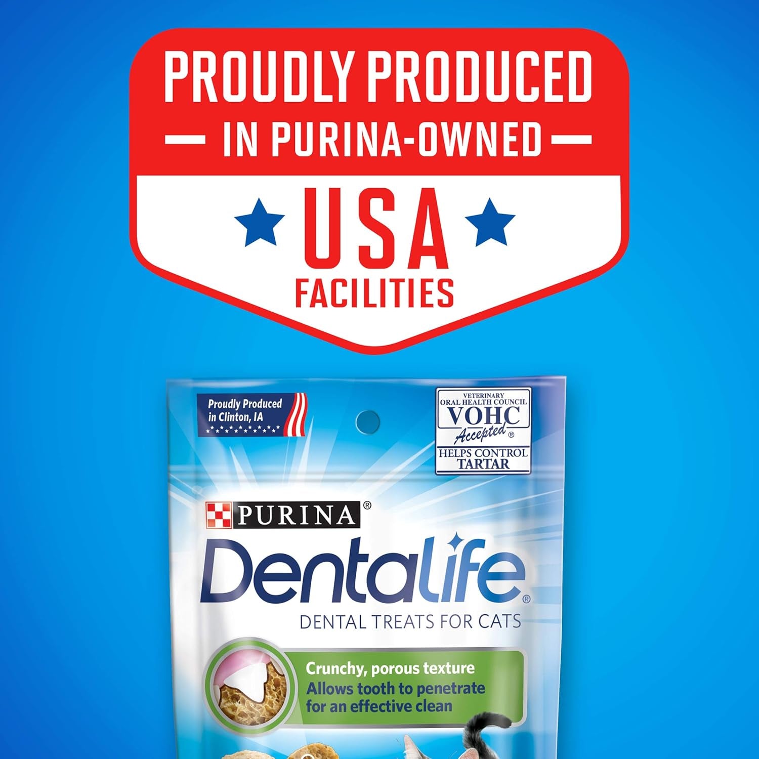 Purina Dentalife Made in USA Facilities Cat Dental Treats, Tasty Chicken Flavor