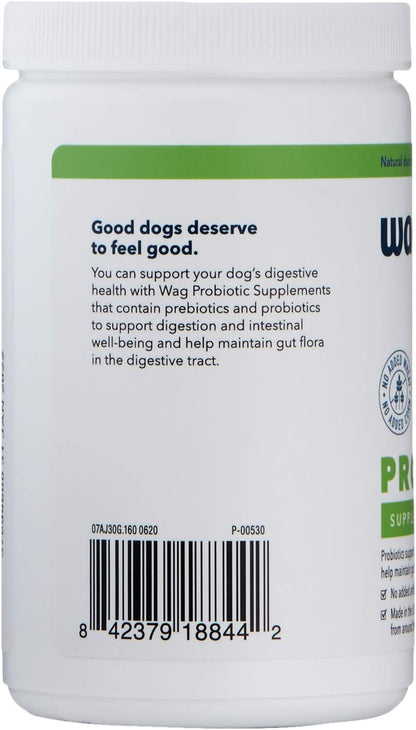 Amazon Brand - Wag Probiotic Supplement Chews for Dogs, Natural Duck Flavor