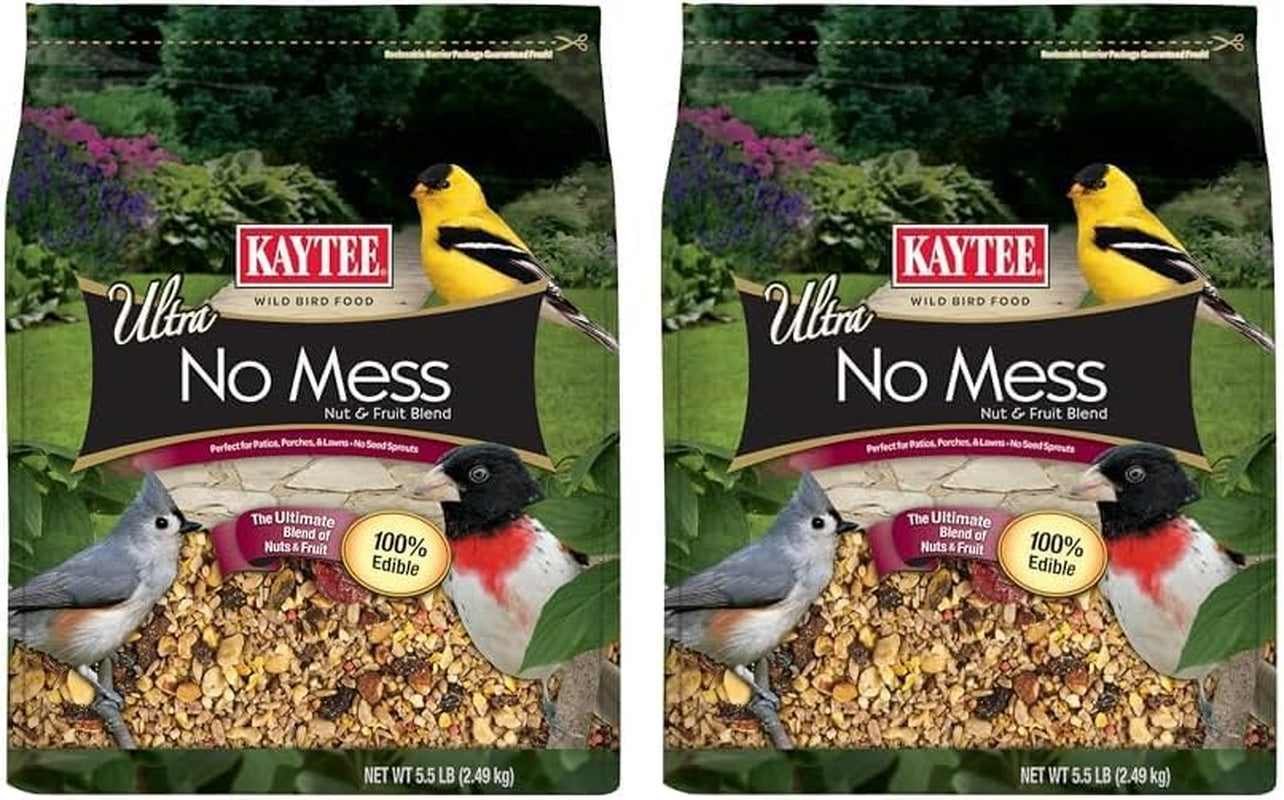 Wild Bird Ultra No Mess Nut & Fruit Food Seed Blend for Blue Jays, Woodpeckers, Juncos, Cardinals, Grosbeaks, Sparrows, and Finches, 5.5 Pound