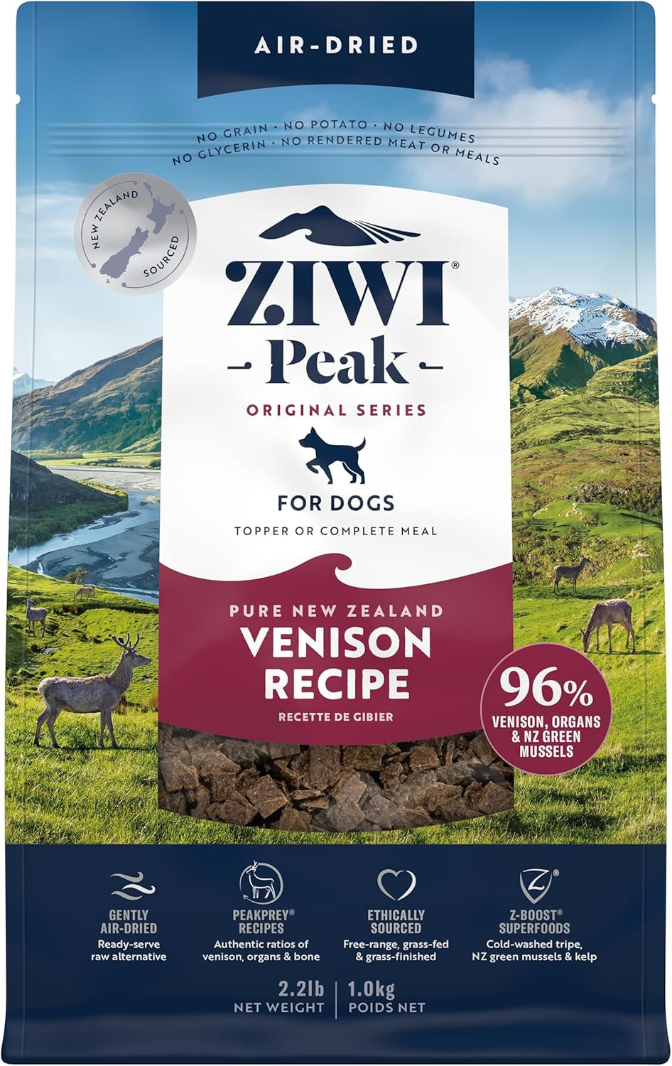 ZIWI Peak Air-Dried Dog Food - All Natural, High Protein, Grain Free, Limited Ingredient with Superfoods