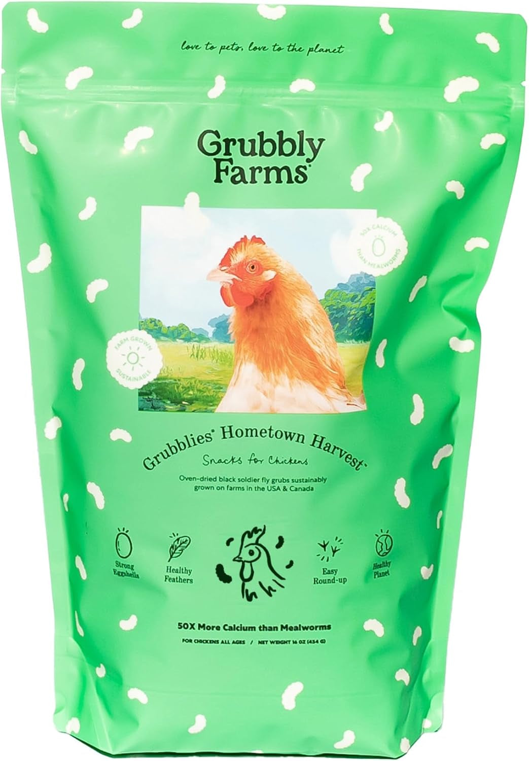 Grubblies - Black Soldier Fly Larvae for Chickens - Chicken Treats Grown in the US and Canada - for Strong Eggshells and Healthy Feathers