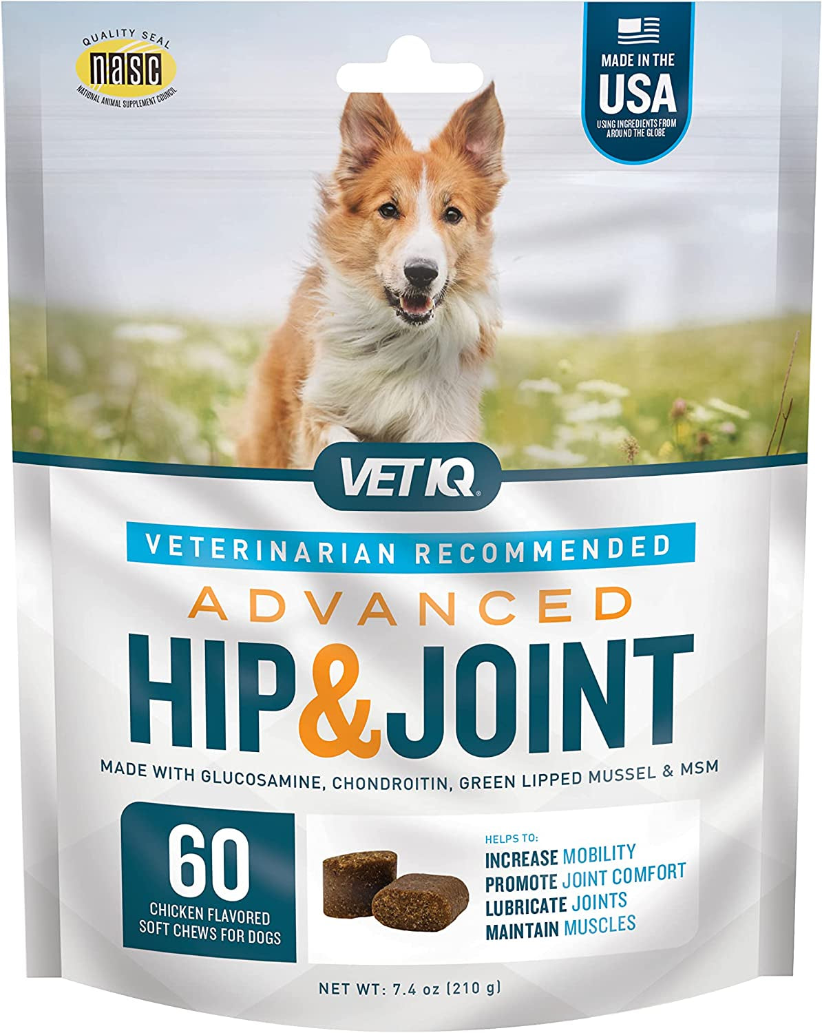 Glucosamine Hip & Joint Supplement for Dogs, 180 Soft Chews, Dog Joint Support Supplement with MSM and Krill, Dog Health Supplies Large & Small Breed, Chicken Flavored Chewables