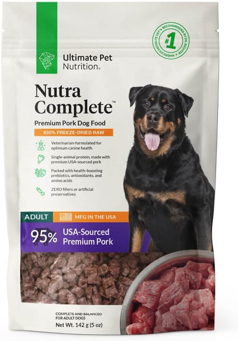 ULTIMATE PET NUTRITION Nutra Complete, 100% Freeze Dried Veterinarian Formulated Raw Dog Food with Antioxidants Prebiotics and Amino Acids