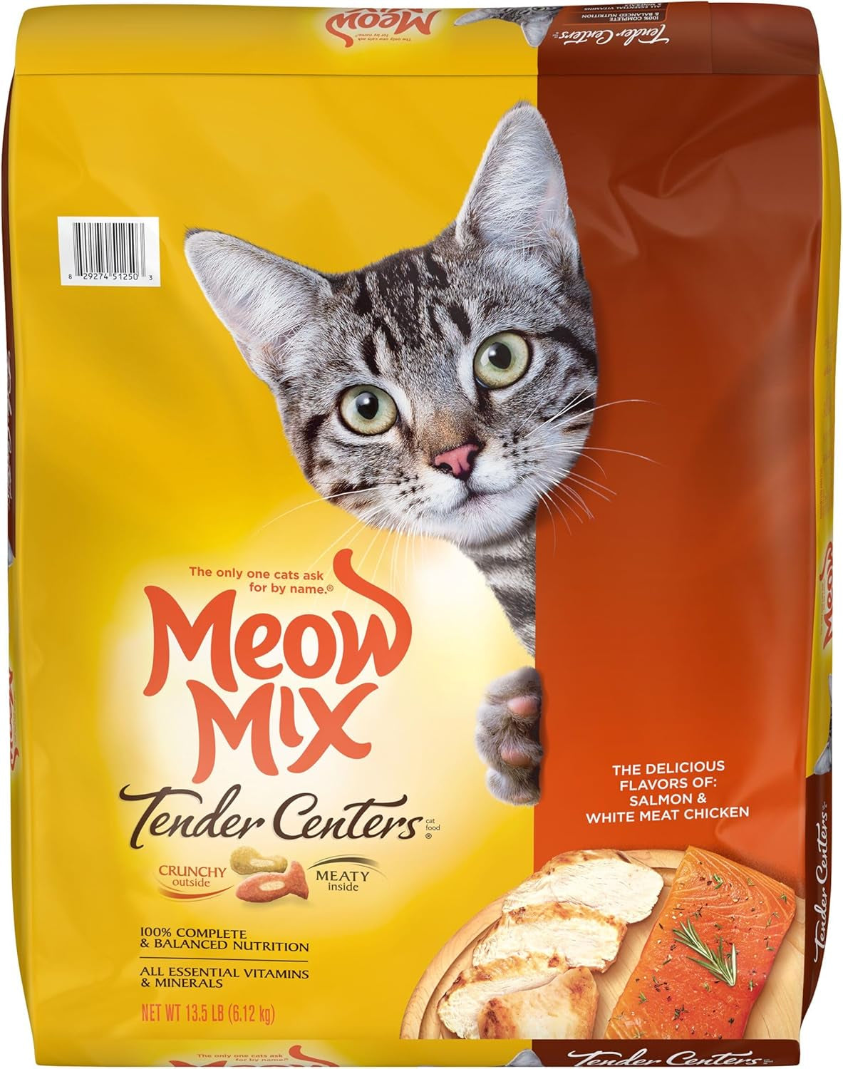 Meow Mix Tender Centers Basted Bites Dry Cat Food, Crunchy outside Meaty Inside