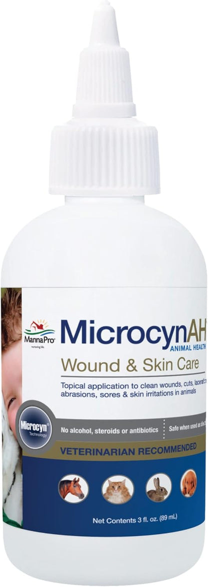 Microcynah Wound and Skin Care Hydrogel for Dogs | Non-Toxic Spray Formulated to Clean Wounds | Veterinarian Recommeneded Non-Toxic Formula | 8Oz