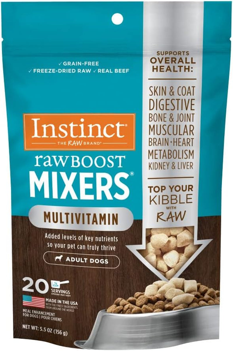 Instinct Raw Boost Mixers Freeze Dried Raw Dog Food Topper, Grain Free Dog Food Topper with Functional Ingredients