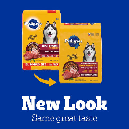 Pedigree High Protein Adult Dry Dog Food, Beef and Lamb Flavor