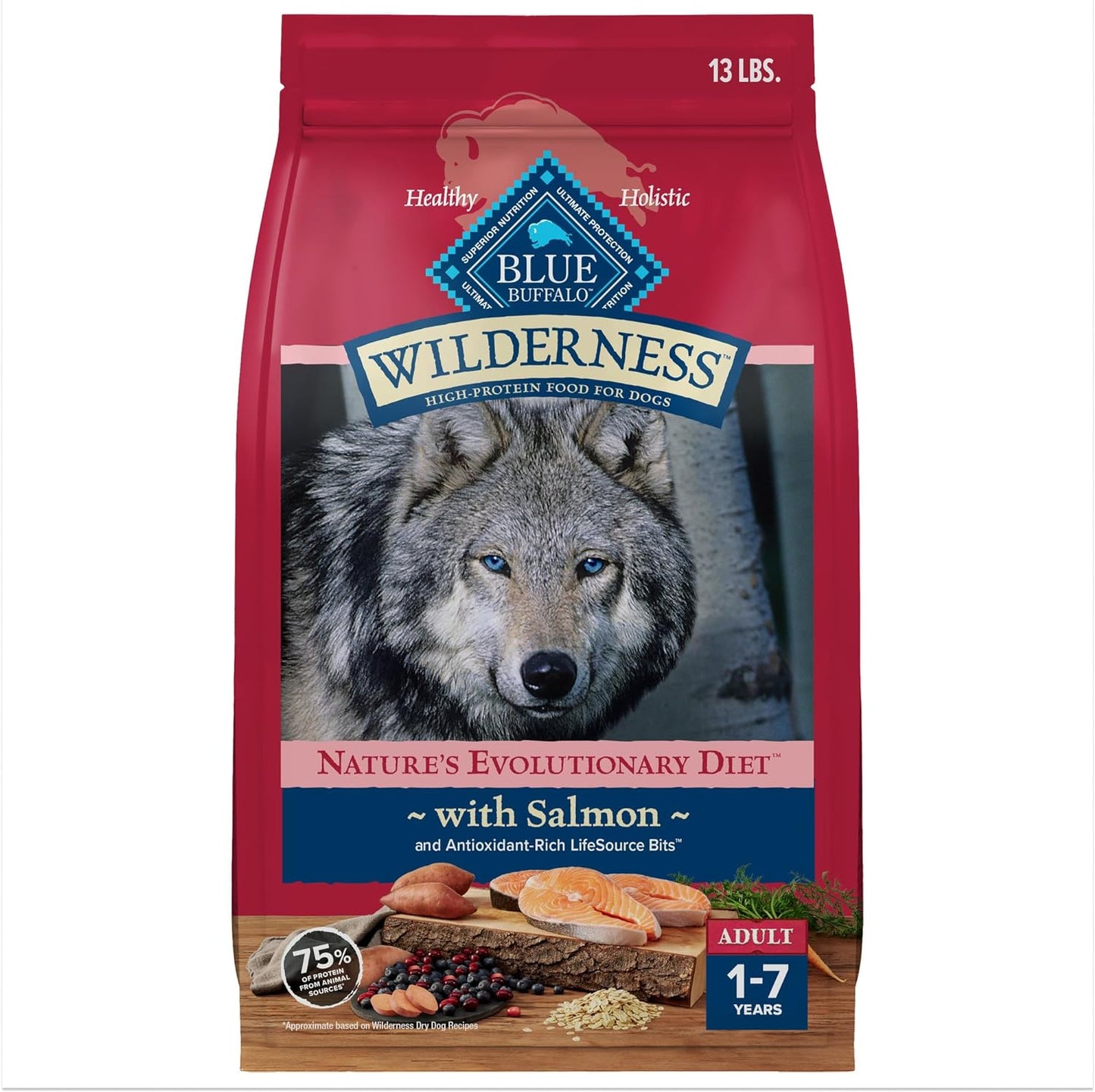 Blue Buffalo Wilderness Natural High-Protein Dry Food for Adult Dogs