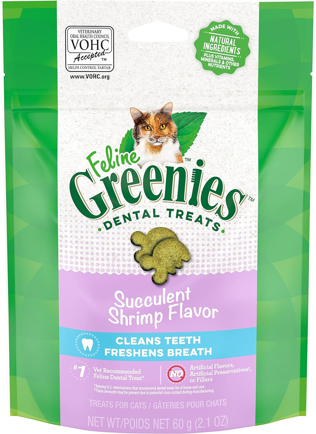 Greenies Feline Adult Natural Dental Care Cat Treats Savory