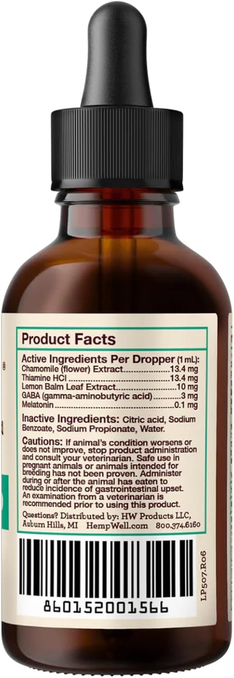 Hemp Well Calm Bird Oil - Relieves Anxiety, Calms and Relaxes Your Bird, Reduces Destructive Behavior, Organically Sourced