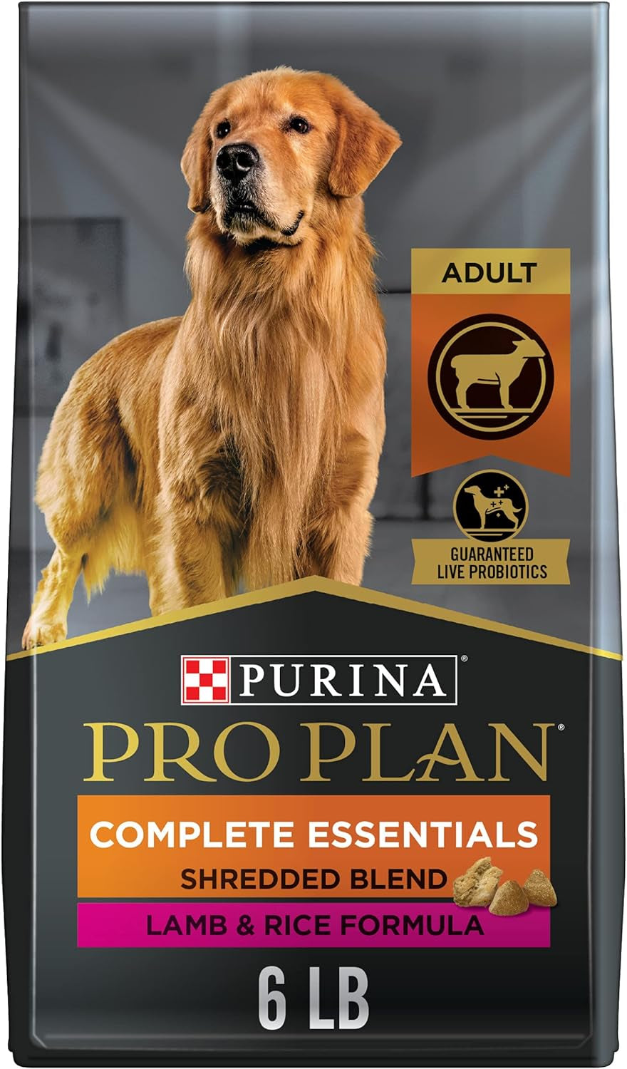 Purina Pro Plan High Protein Dog Food With Probiotics for Dogs, Shredded Blend Chicken & Rice Formula