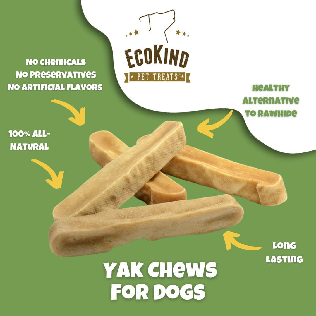 Ecokind Premium Gold Yak Cheese Himalayan Dog Chews, Dog Treats Large Breed, All Natural, High Protein, for Aggressive Chewers