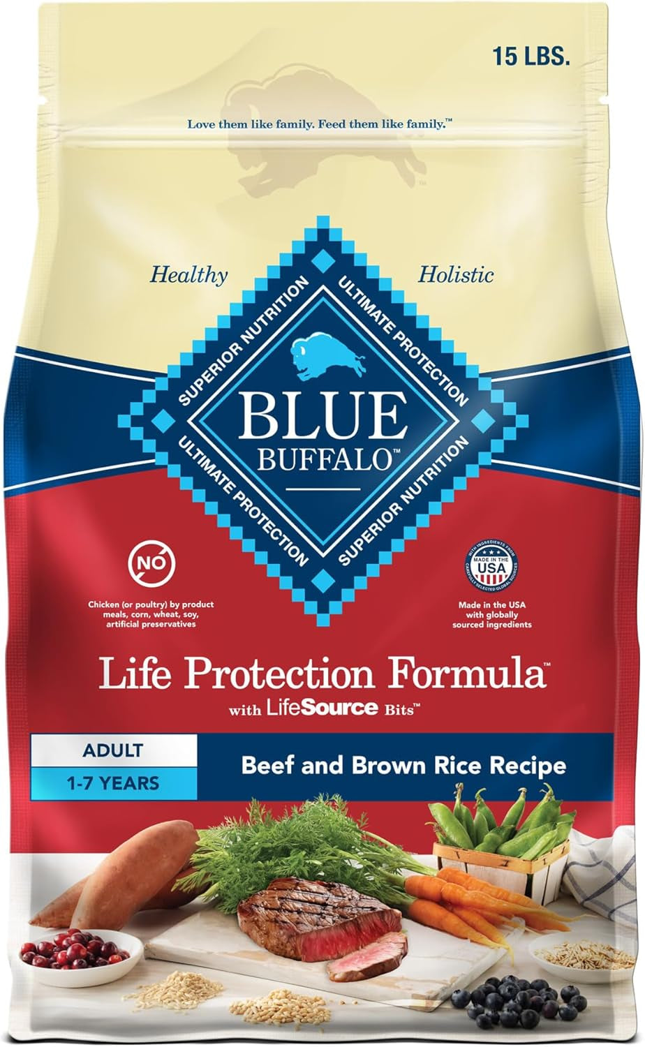 Life Protection Formula Adult Dry Dog Food, Helps Build and Maintain Strong Muscles, Made with Natural Ingredients, Chicken & Brown Rice Recipe, 30-Lb. Bag