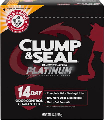 ARM & HAMMER Clump & Seal Platinum Clumping Cat Litter, Multi-Cat