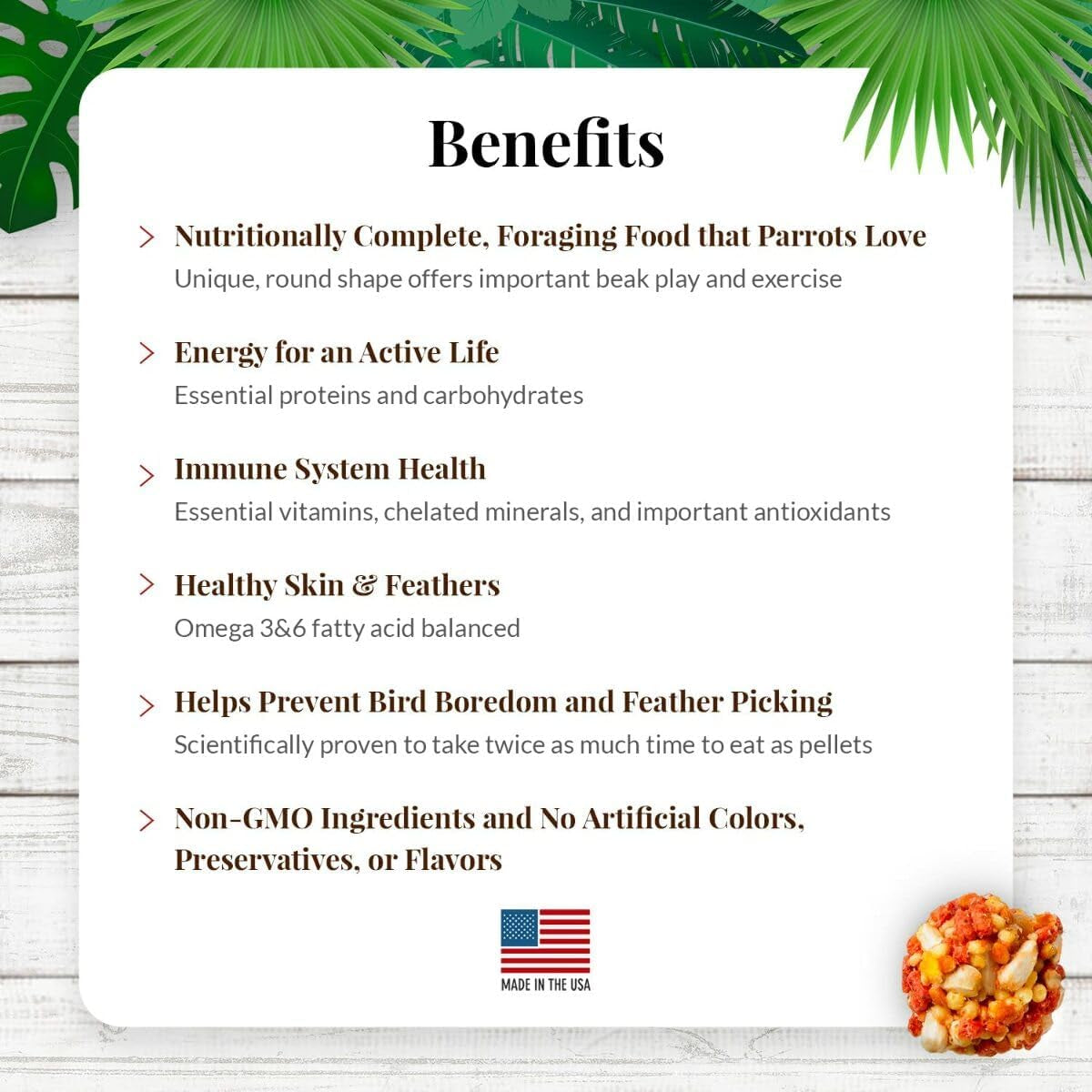 LAFEBER'S Tropical Fruit Nutri-Berries Pet Bird Food, Made with Non-Gmo and Human-Grade Ingredients, for Parrots