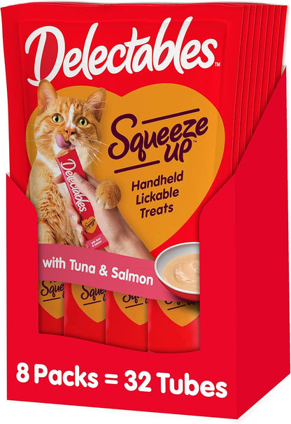 Hartz Delectables Squeeze up Interactive Lickable Wet Cat Treats for Adult & Senior Cats