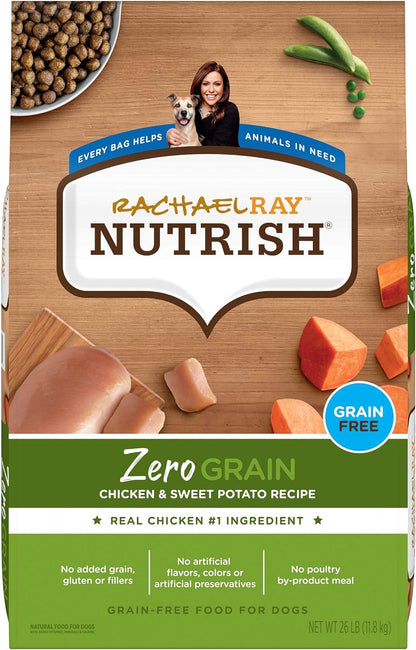 Rachael Ray Zero Grain Dry Dog Food, Chicken & Sweet Potato Recipe, 26 Pound Bag