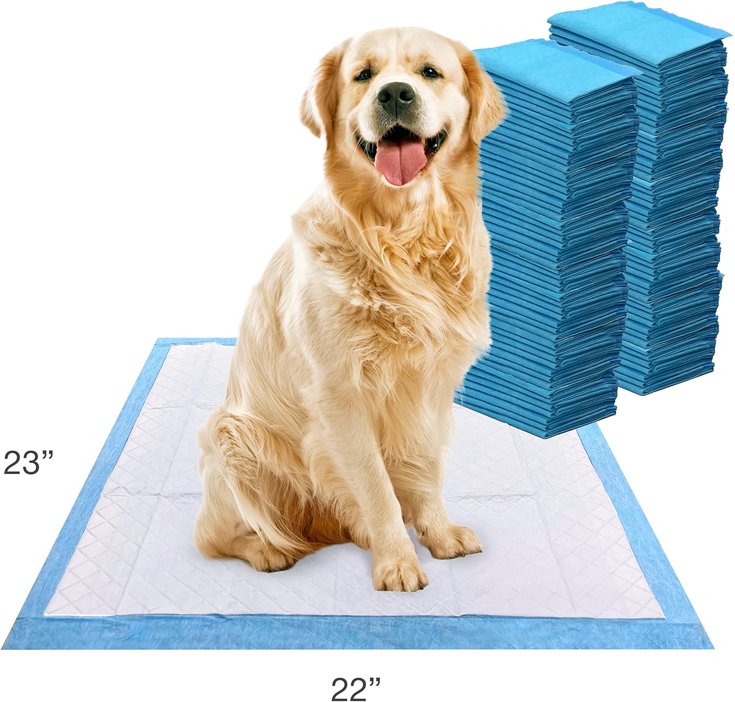 Four Paws Wee-Wee Superior Performance Pee Pads for Dogs of All Sizes, Leak-Proof Floor Protection Dog & Puppy Quilted Potty Training Pads, Unscented, 22" X 23"