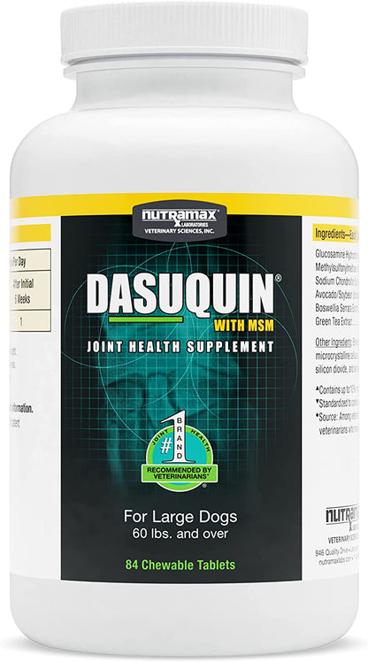 Nutramax Laboratories Dasuquin with MSM Joint Health Supplement for Large Dogs - with Glucosamine, MSM, Chondroitin, ASU, Boswellia Serrata Extract, and Green Tea Extract