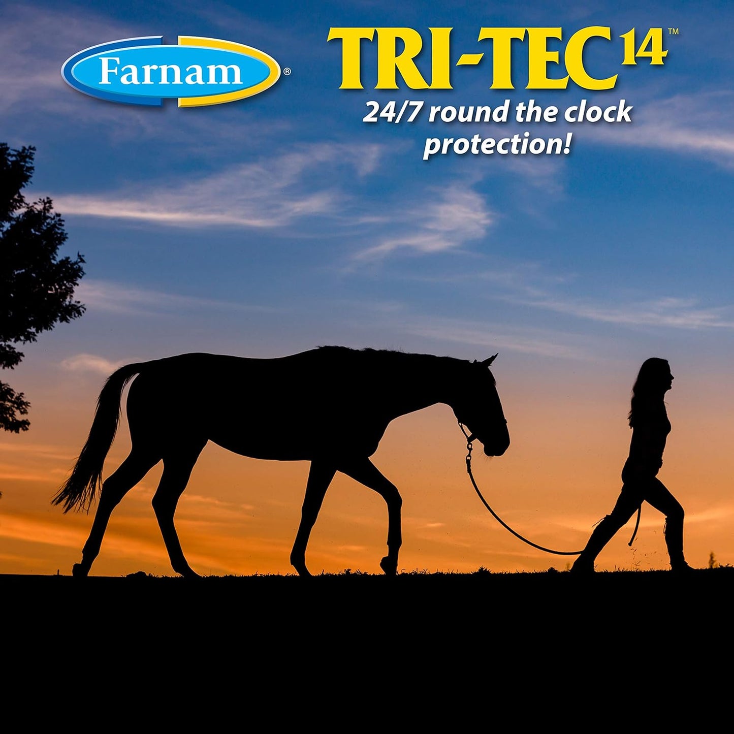 Farnam Tri-Tec 14 Horse Fly Spray, Kills, Repels, Protects, 128 Ounces, Easy Pour Gallon Refill, 1 Gallon Easy Pour