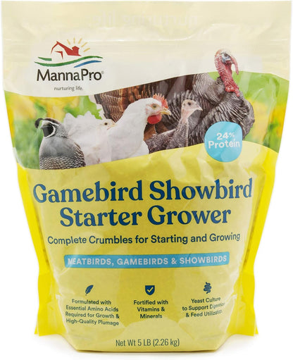 Manna Pro Gamebird Showbird Crumbles - Vitamin & Mineral Supplement for Poultry