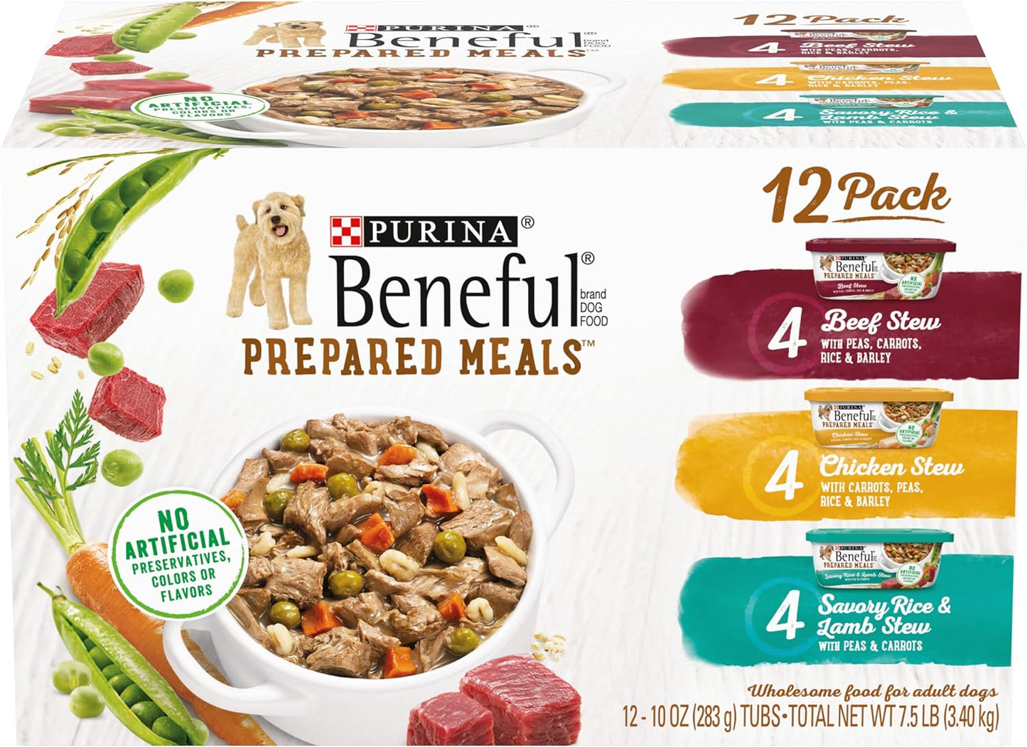 Purina  Gravy Wet Dog Food Variety Pack, Prepared Meals Stew 