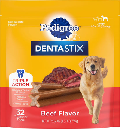 PEDIGREE DENTASTIX Large Dog Dental Care Treats Original, Beef & Fresh Variety Pack