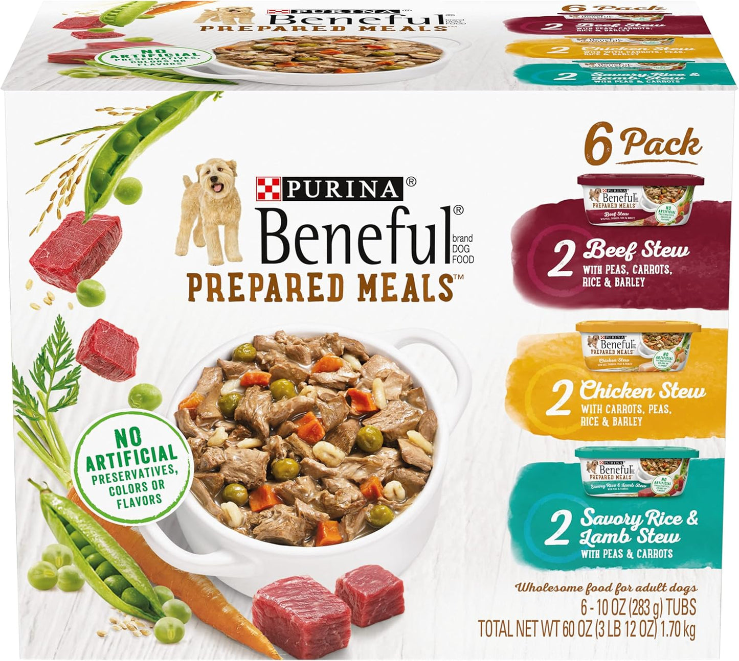 Purina  Gravy Wet Dog Food Variety Pack, Prepared Meals Stew 