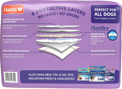 Hartz Home Protection Lavender Scented Dog Pads, Super Absorbent & Won'T Leak, Odor Eliminating