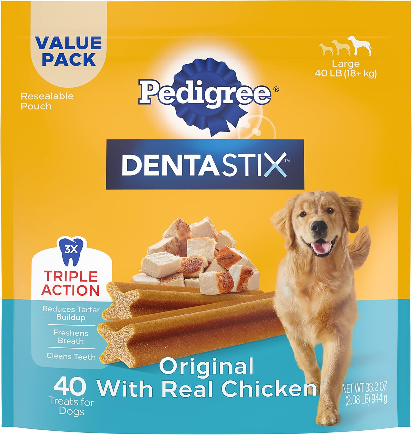 PEDIGREE DENTASTIX Large Dog Dental Care Treats Original, Beef & Fresh Variety Pack