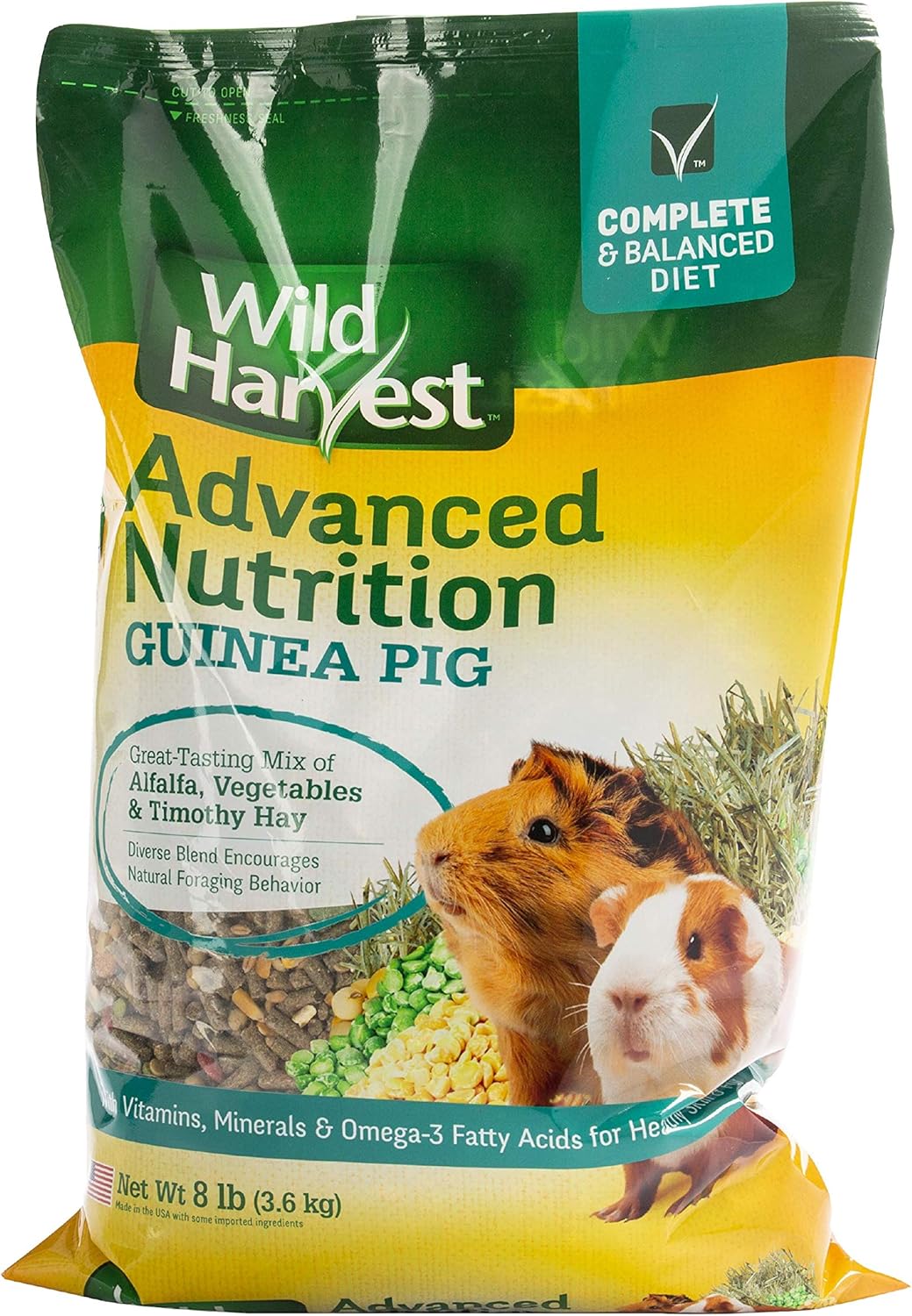 Wild Harvest Advanced Nutrition Guinea Pig 8 Pounds, Complete and Balanced Diet, Pack of 3 (G19708)