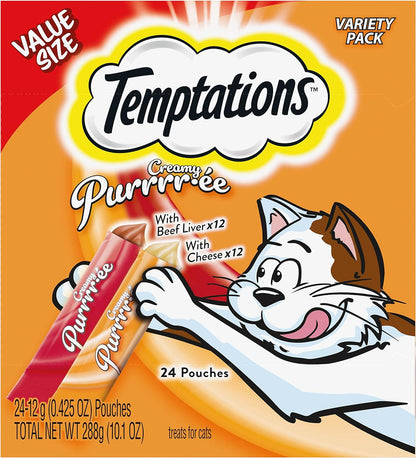 Temptations Creamy Puree Squeezable Lickable Wet Cat Treats