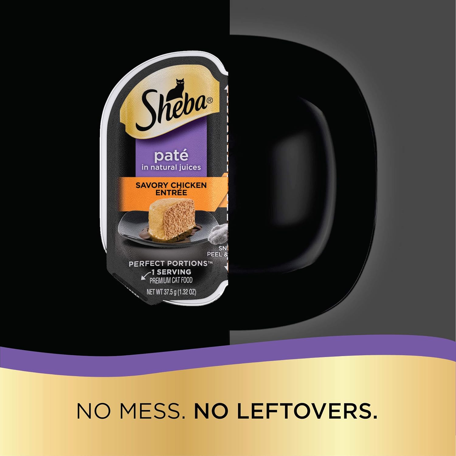 SHEBA Perfect Portions Paté Wet Cat Food Trays, Savory Chicken, Roasted Turkey, and Tender Beef Entrée, Easy Peel Twin-Pack Trays