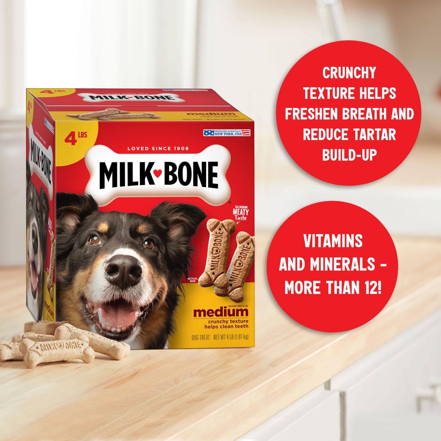 Milk-Bone Original Dog Treats Biscuits for Medium Dogs, 10 Pound