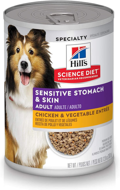 Wet Dog Food, Adult, Sensitive Stomach & Skin, Tender Turkey & Rice Stew