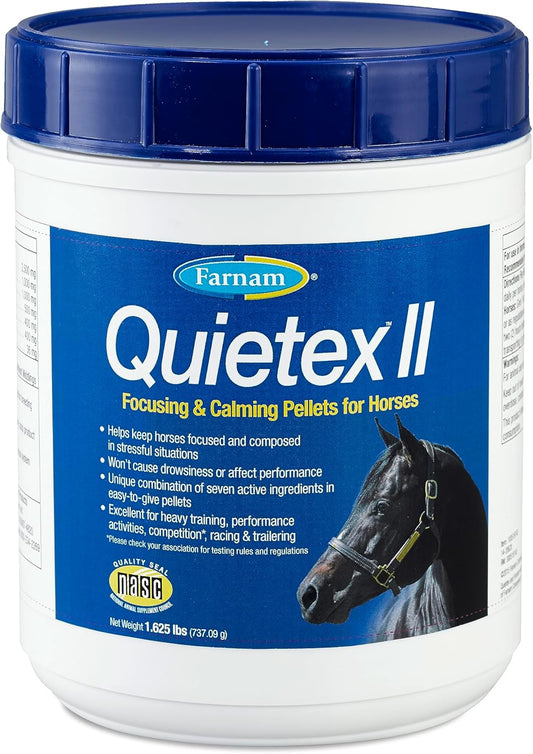 Farnam Quietex II Horse Calming Supplement Pellets, Helps Manage Nervous Behavior and Keep Horses Calm & Composed in Stressful Situations