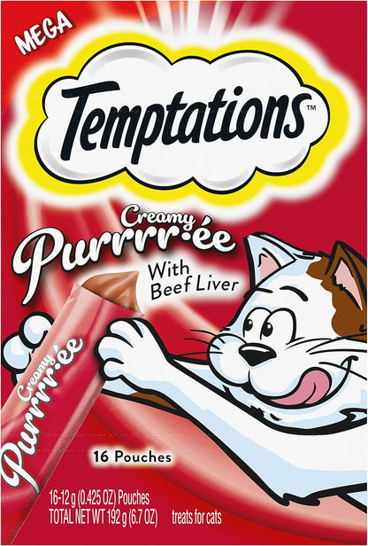 Temptations Creamy Puree Squeezable Lickable Wet Cat Treats