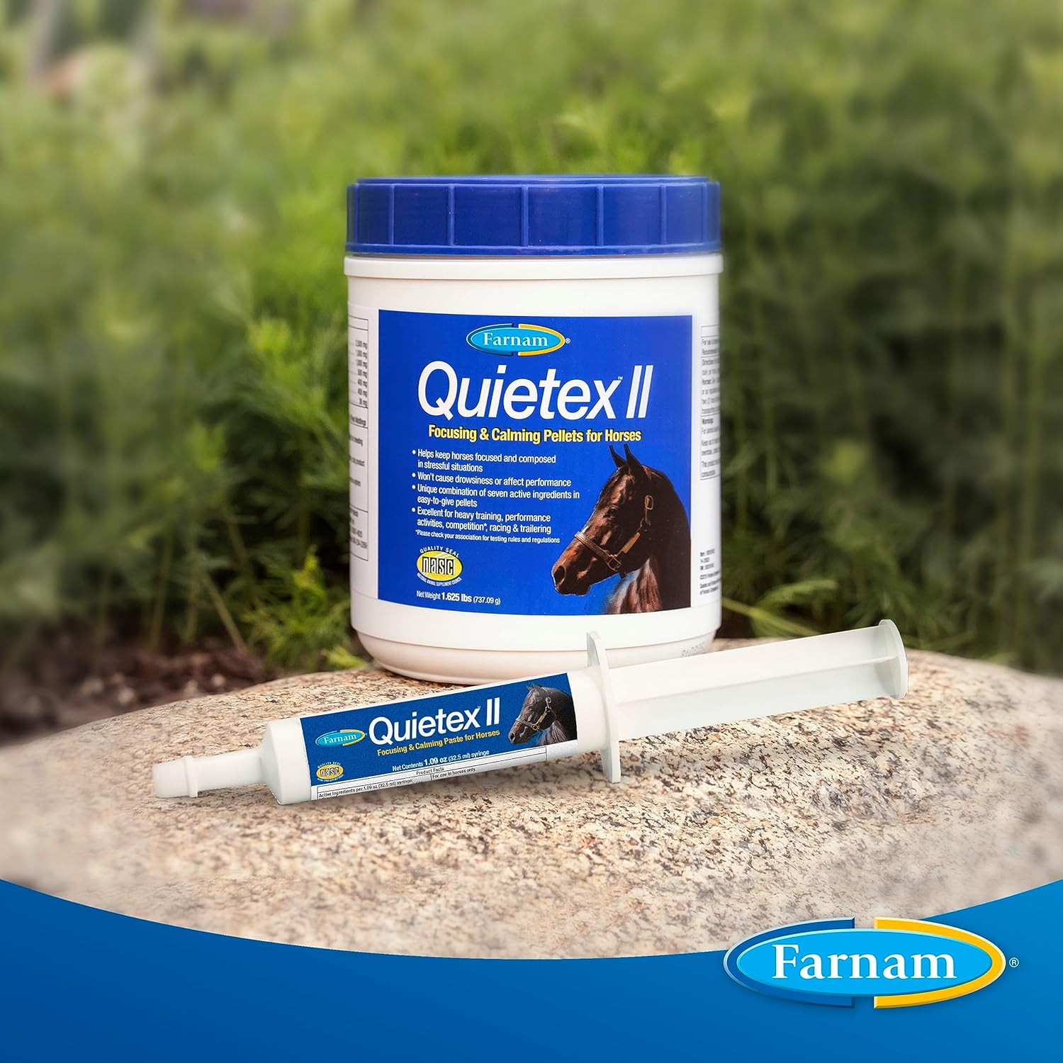 Farnam Quietex II Horse Calming Supplement Pellets, Helps Manage Nervous Behavior and Keep Horses Calm & Composed in Stressful Situations