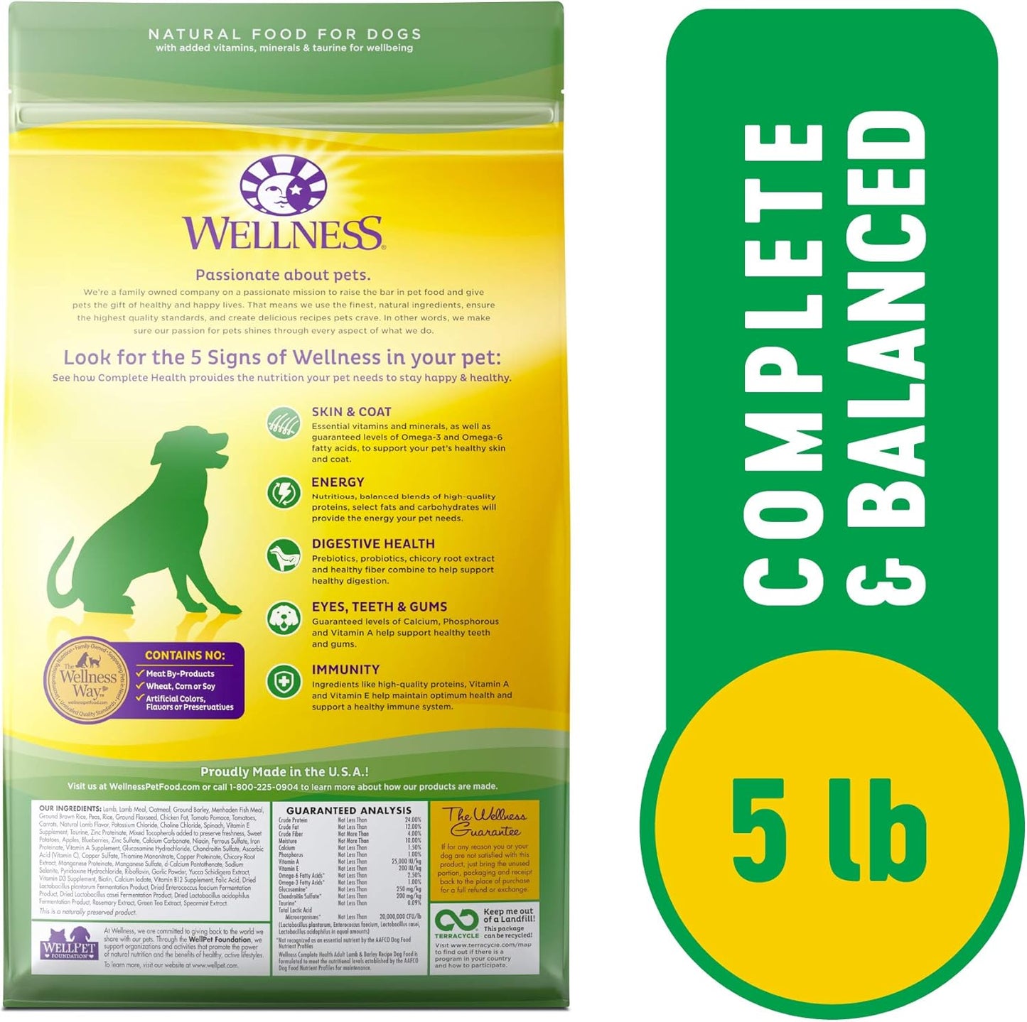 Complete Health Dry Dog Food with Grains, Natural Ingredients, All Breeds, for Adult Dogs