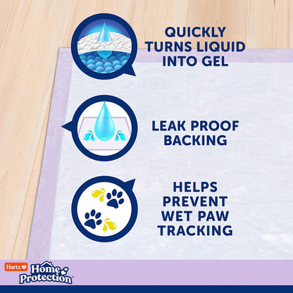 Hartz Home Protection Lavender Scented Dog Pads, Super Absorbent & Won'T Leak, Odor Eliminating