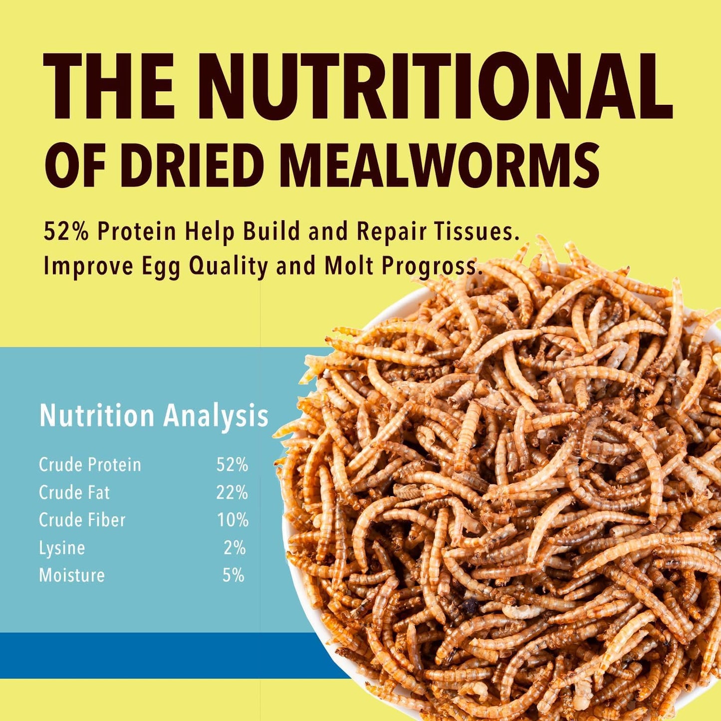 Dried Mealworms for Wild Birds Chickens Feed for Laying Hens,Ducks,Reptiles