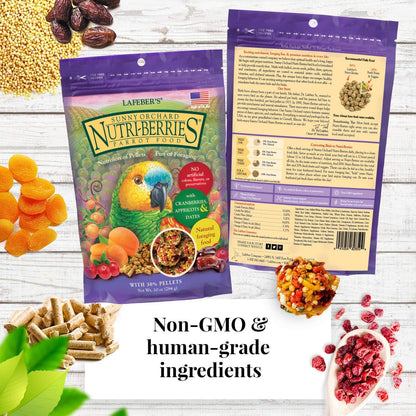 LAFEBER'S Nutri-Berries Pet Bird Food Variety Sampler Bundles, Made with Non-Gmo and Human-Grade Ingredients, for Parrots, with Free Avi-Cake Sample