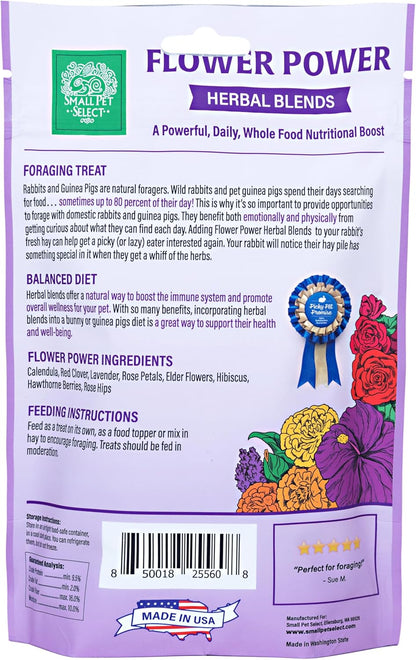 Small Pet Select - Herbal Sampler, Natural Herbal Treats for Rabbits, Guinea Pigs, and Other Small Animals, Five Flavors