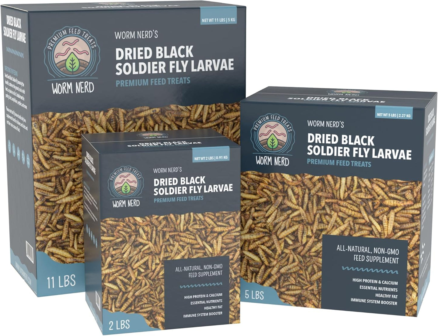 WN63 Dried Black Soldier Fly Larvae Non-Gmo High Protein and Calcium Treat for Chickens, Birds, Reptiles, Amphibians, Fish