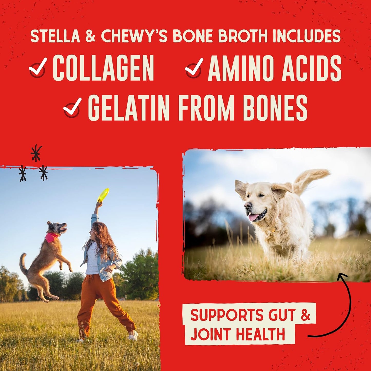 Stella & Chewy'S Bountiful Bone Broth Cage-Free Chicken Recipe Meal Topper for Dogs