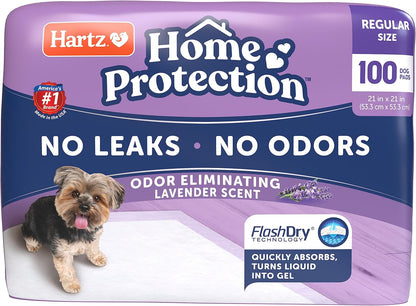 Hartz Home Protection Lavender Scented Dog Pads, Super Absorbent & Won'T Leak, Odor Eliminating